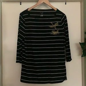 Black and white striped top